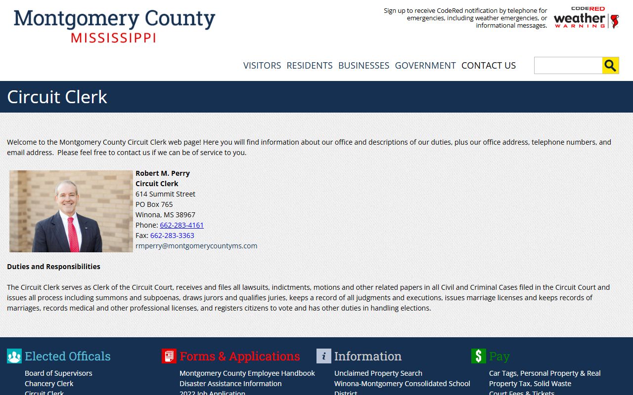 Montgomery County court records after jail arrest circuit clerk page