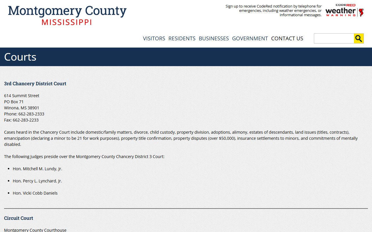 Montgomery County court records after arrest courts page